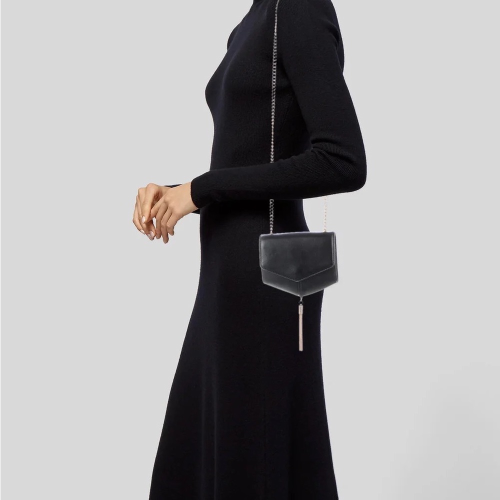 Sandro Leather Chain-Link Crossbody Bag